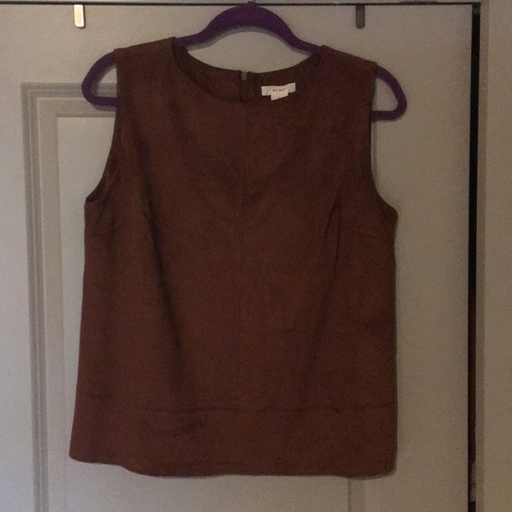 Faux suede brown vest/tank- never worn